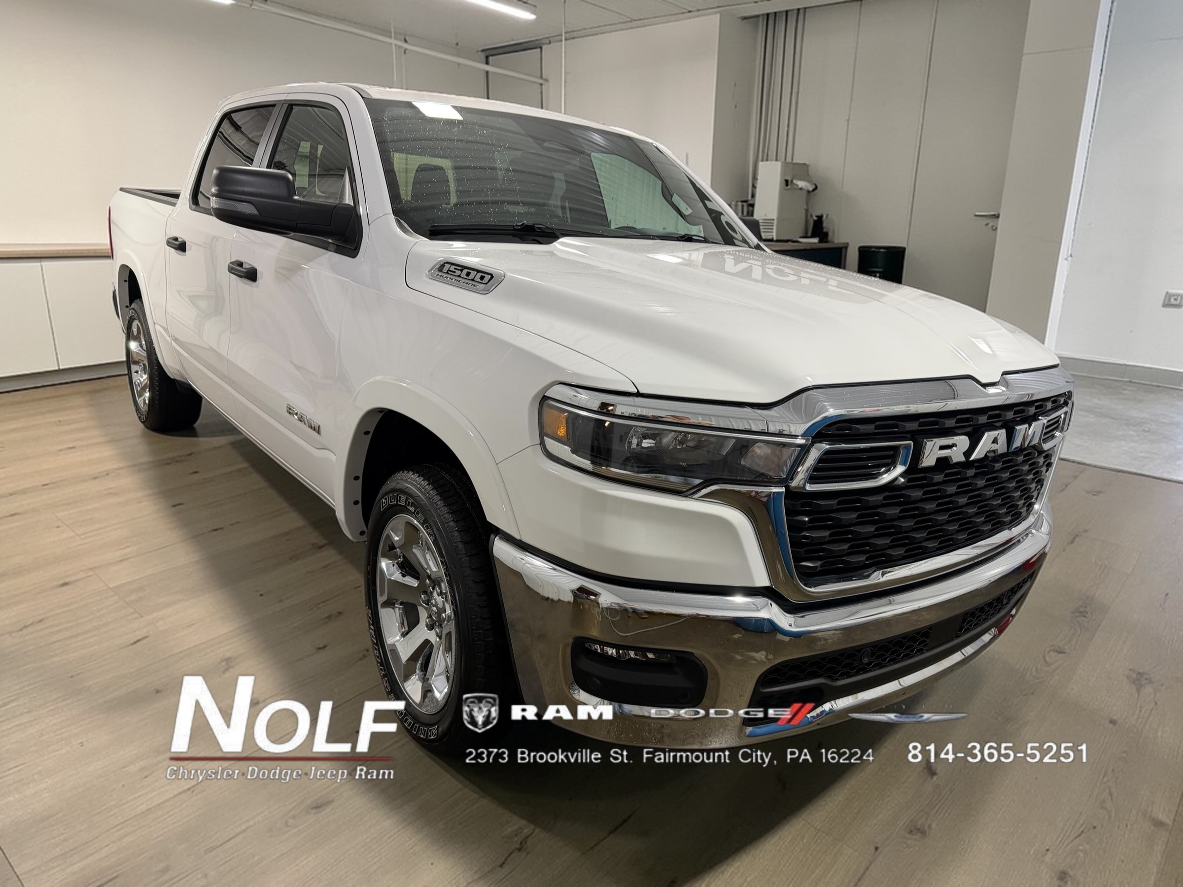 Bright White Clearcoat 2026 RAM 1500 Big Horn Crew Cab 4WD Pickup Truck Four-Wheel Drive Automatic