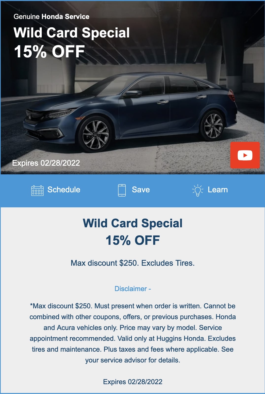 Honda Service Discount Offer Near Fort Worth TX