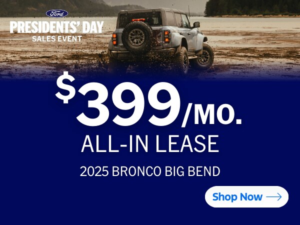 2025 Bronco: $399/mo. All-In Lease