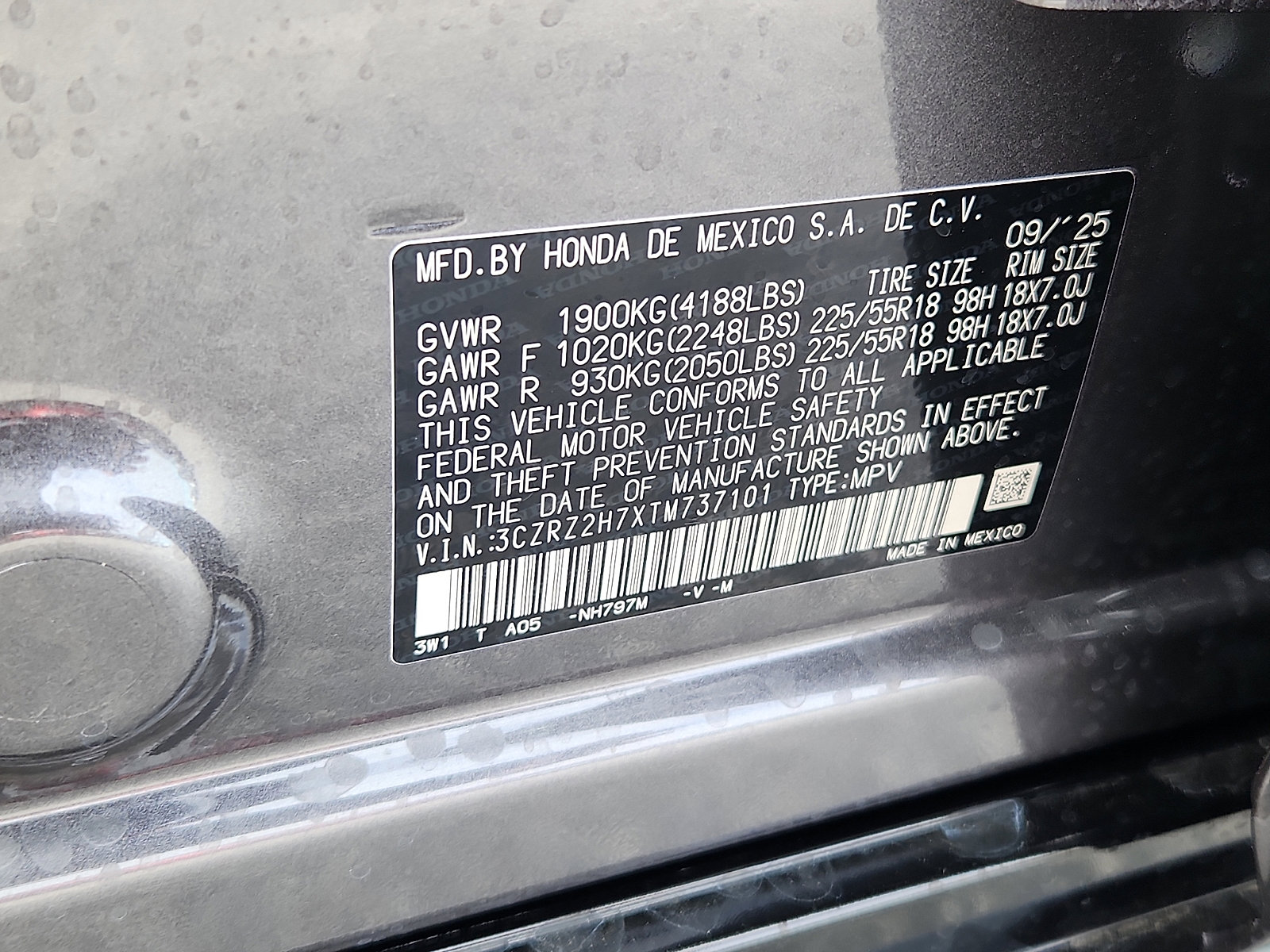 New 2026 Honda HR-V EX-L SUV For Sale in Baltimore MD Serving