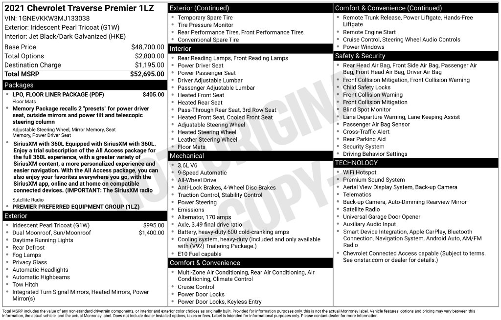 2021 Chevrolet Traverse Premier - Photo 37