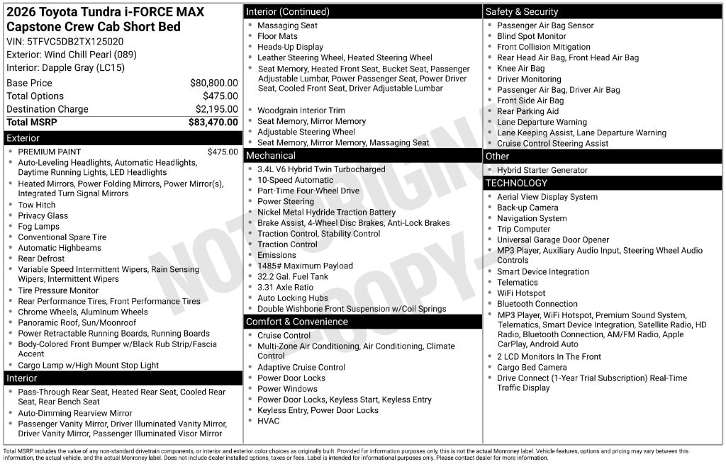 2026 Toyota Tundra Capstone - Photo 33