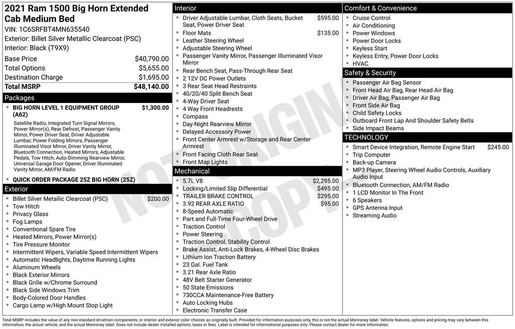 2021 RAM Ram 1500 Pickup Big Horn/Lone Star - Photo 19