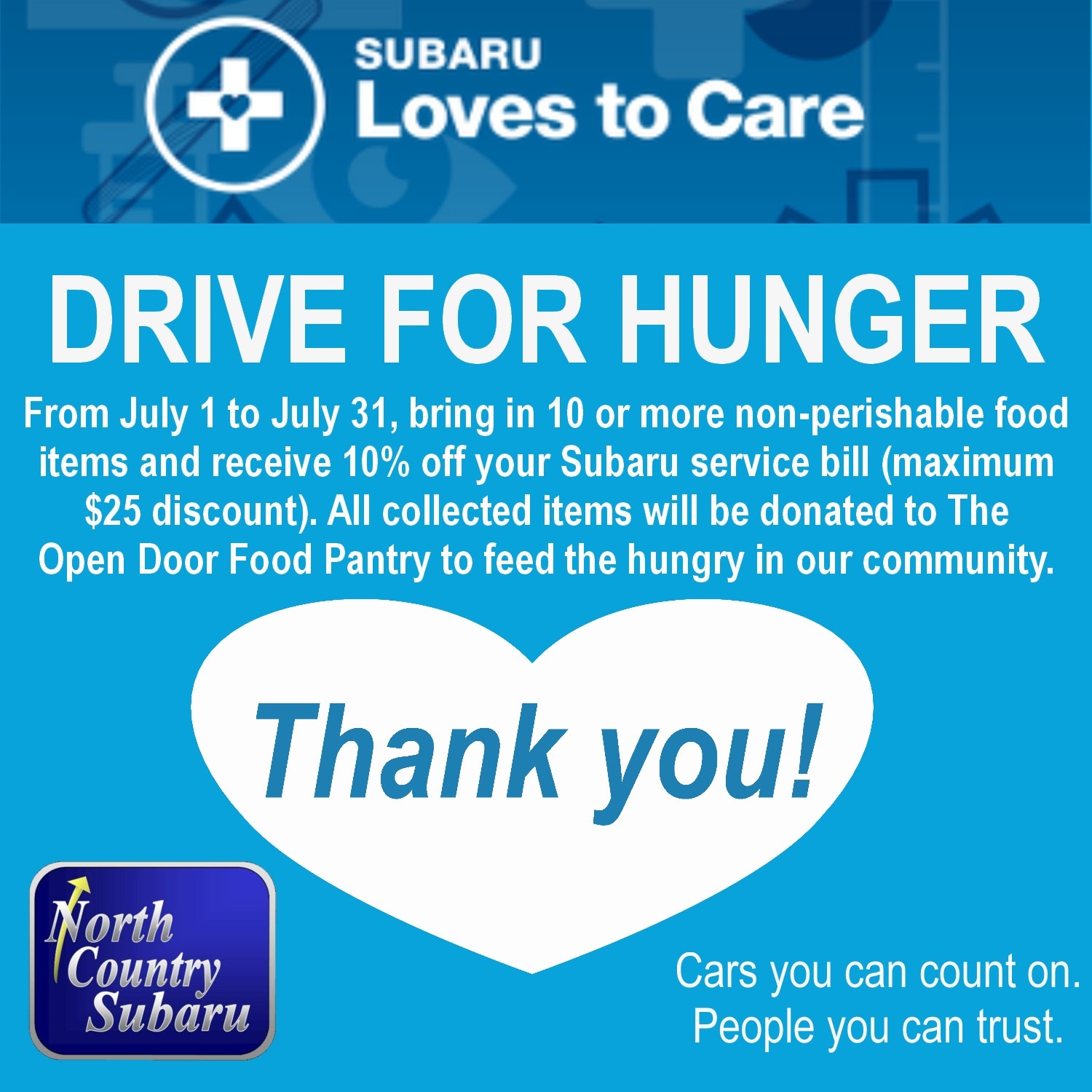 Community Involvement North Country Subaru