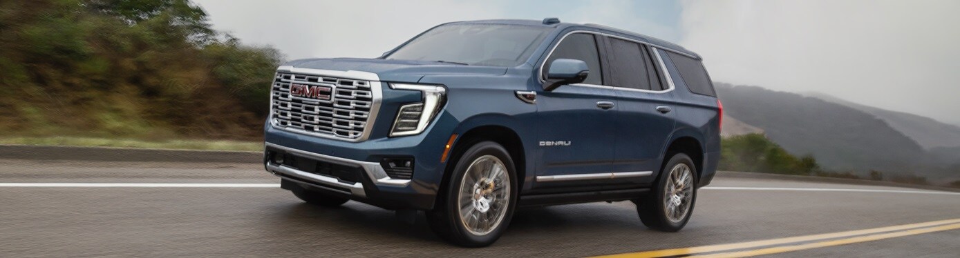 GMC Terrain driving along scenic road