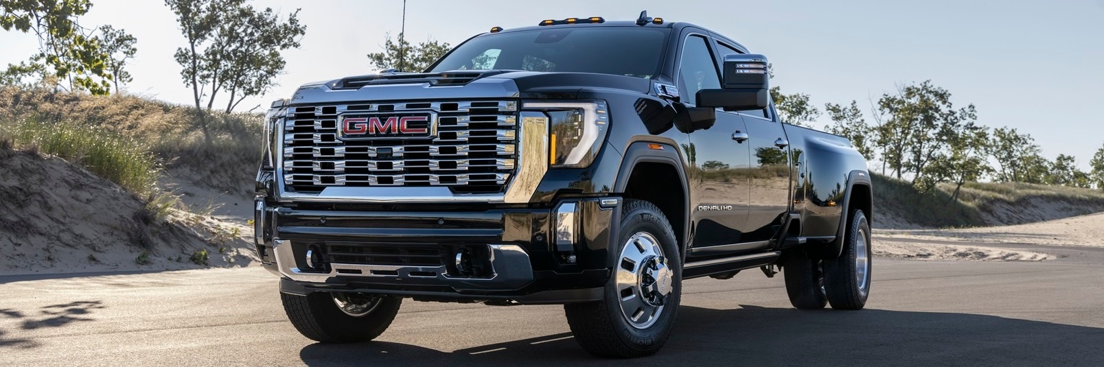 GMC Sierra 3500 HD Denali parked angled front view