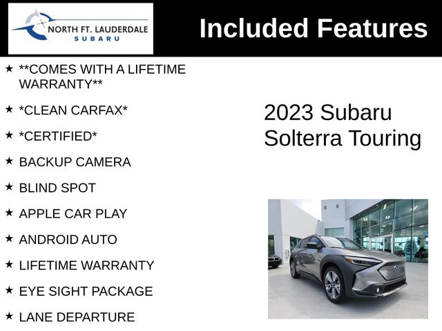 Certified 2023 Subaru SOLTERRA Touring with VIN JTMABABA1PA018540 for sale in Fort Lauderdale, FL
