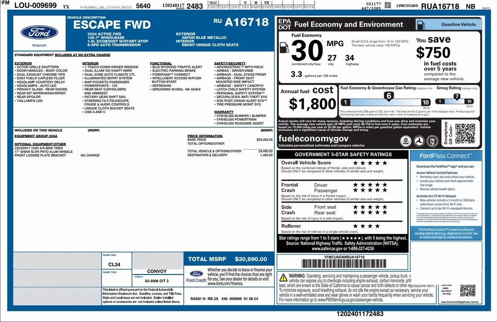 Used 2024 Ford Escape Active SUV