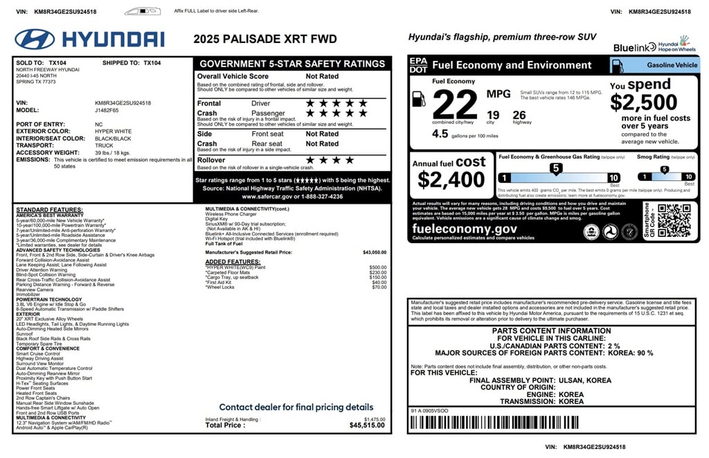 Used 2025 Hyundai Palisade XRT SUV