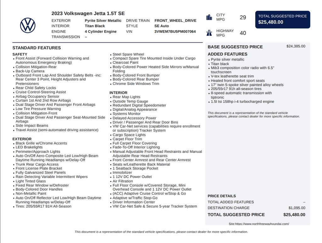 Used 2023 Volkswagen Jetta 1.5T SE Sedan