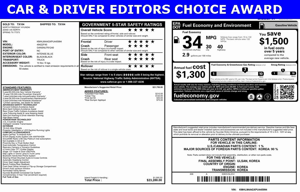 Certified 2023 Hyundai Elantra SEL Sedan