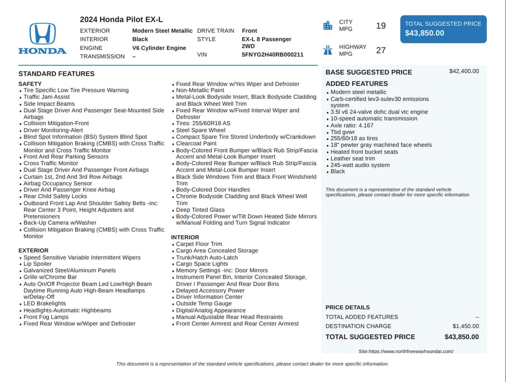 2024 Honda Pilot EX-L - Photo 35