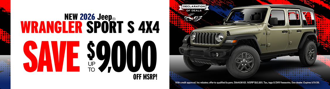 Promo Jeep Shell Jeep Wrangler Special Offer | Northgate Chrysler Dodge Jeep, Inc.