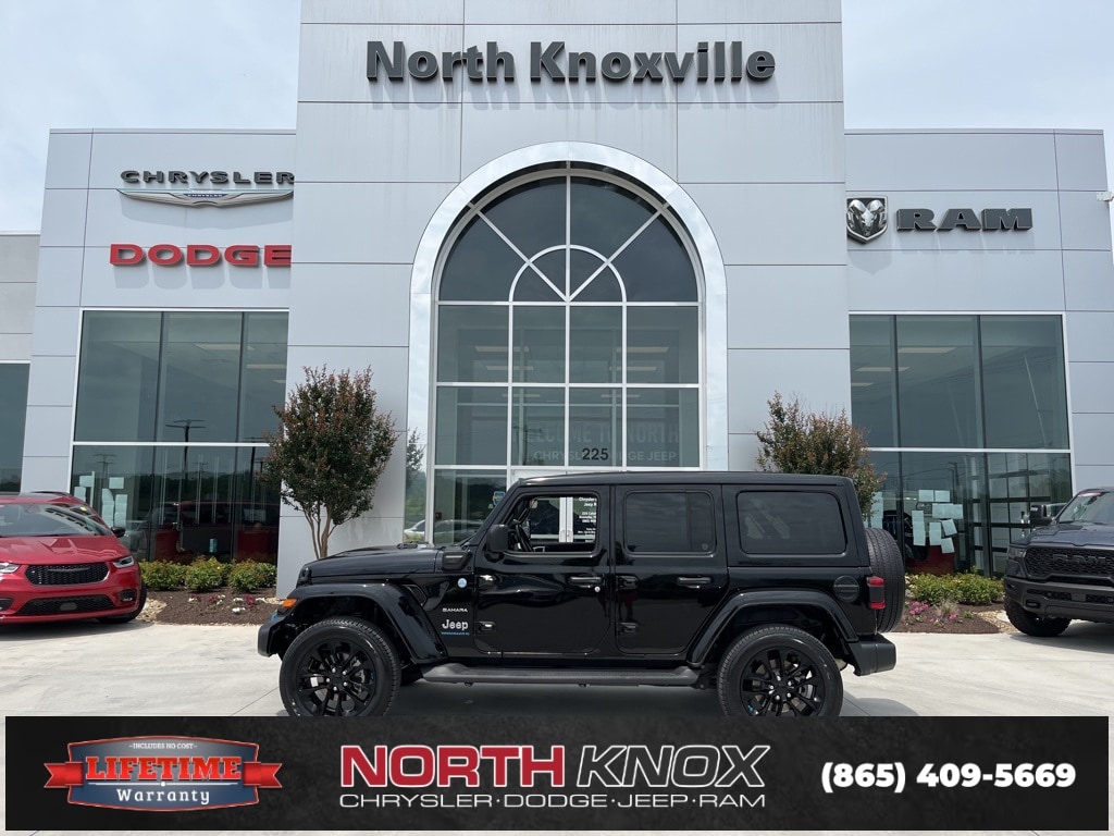 Used 2023 Jeep Wrangler 4xe Sahara 4XE with VIN 1C4JJXP62PW502410 for sale in Knoxville, TN
