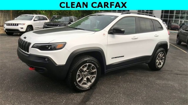 Certified 2023 Jeep Cherokee Trailhawk with VIN 1C4PJMBNXPD105708 for sale in North Olmsted, OH