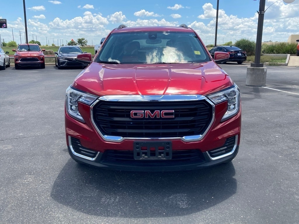 Used 2023 GMC Terrain SLE with VIN 3GKALMEG2PL175764 for sale in San Antonio, TX
