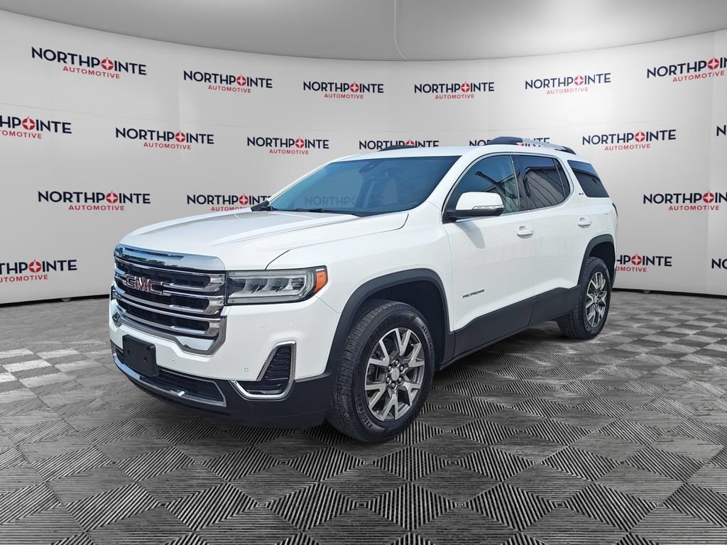 Used 2021 GMC Acadia SLE with VIN 1GKKNRL49MZ187886 for sale in Seneca, PA