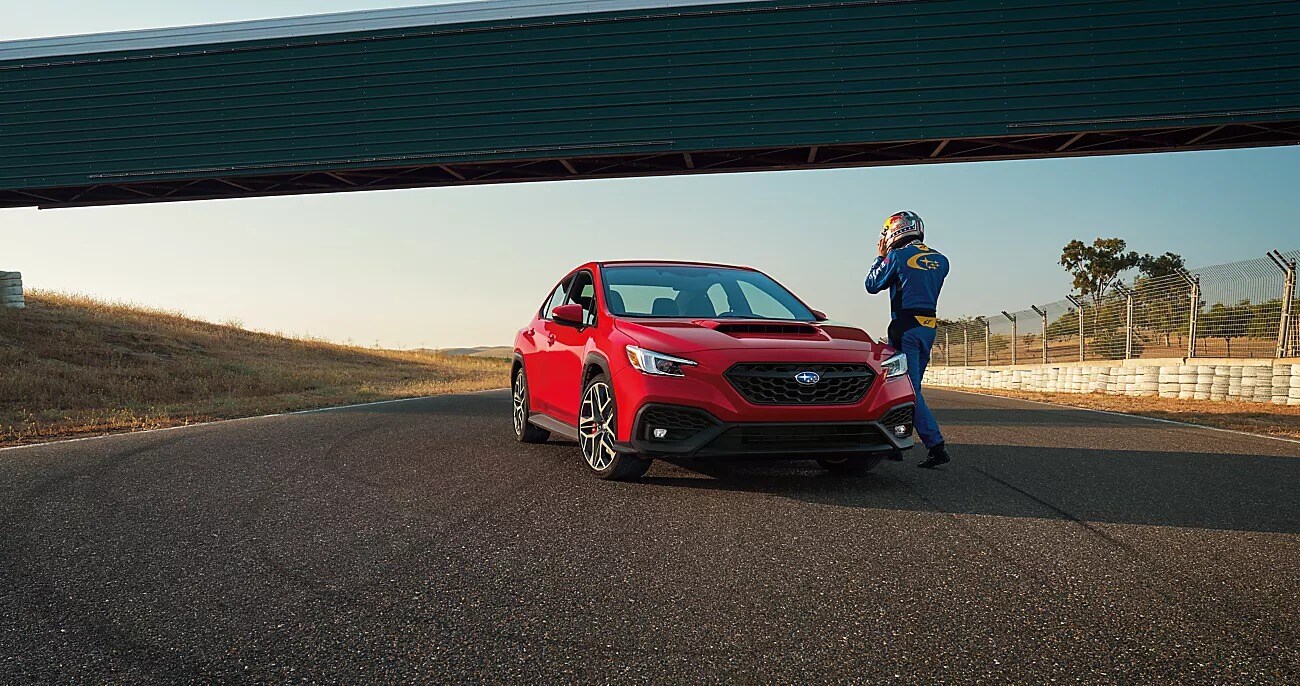 Subaru WRX at racetrack