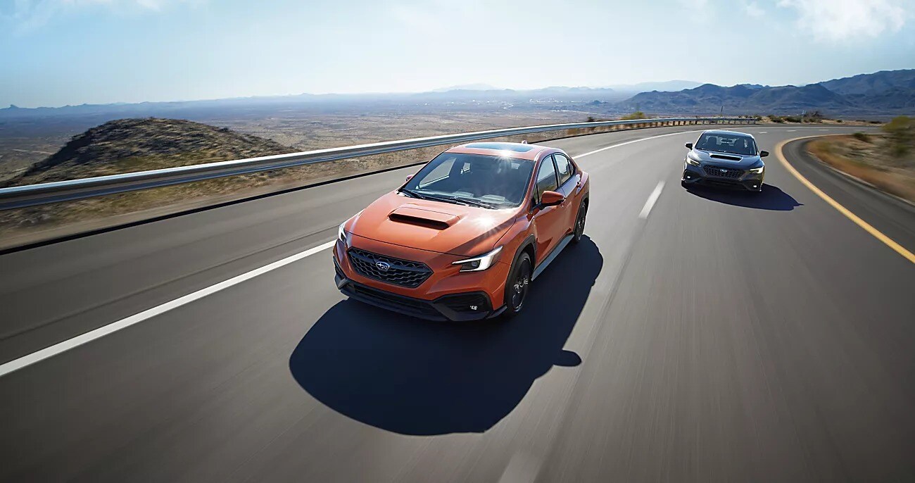 Subaru WRX driving on highway