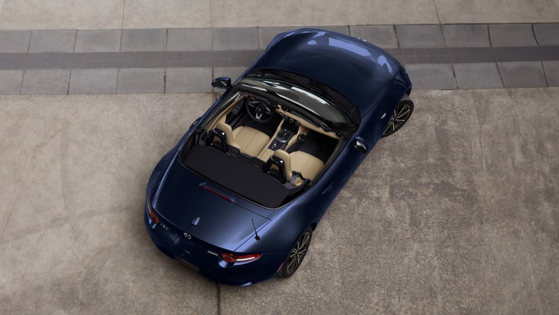 Birds'-eye view of a 2026 Mazda MX-5 Miata
