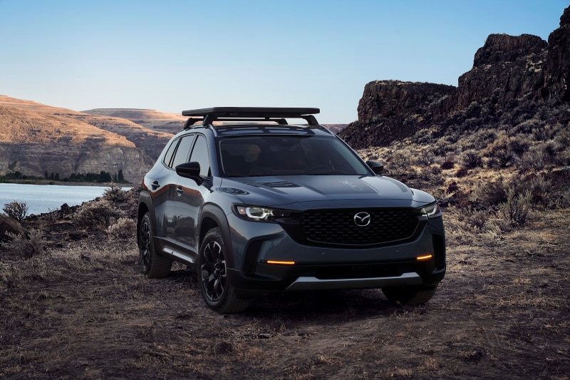 Mazda logo on the grille of an SUV