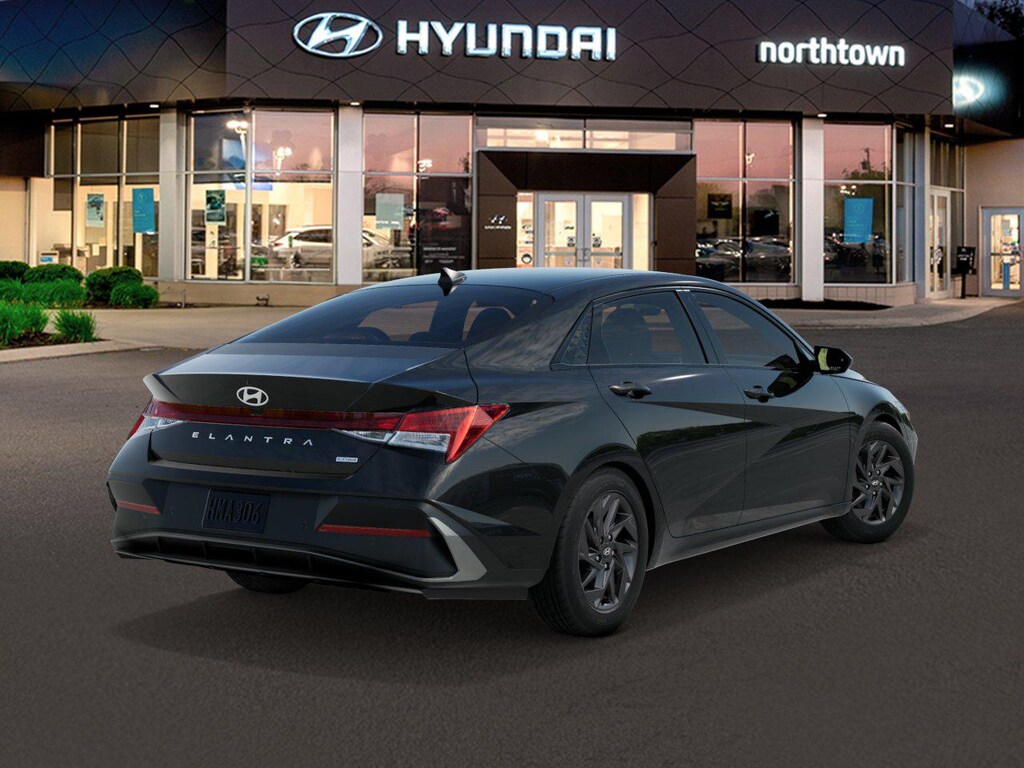 New 2026 Hyundai Elantra Hybrid Blue Sedan