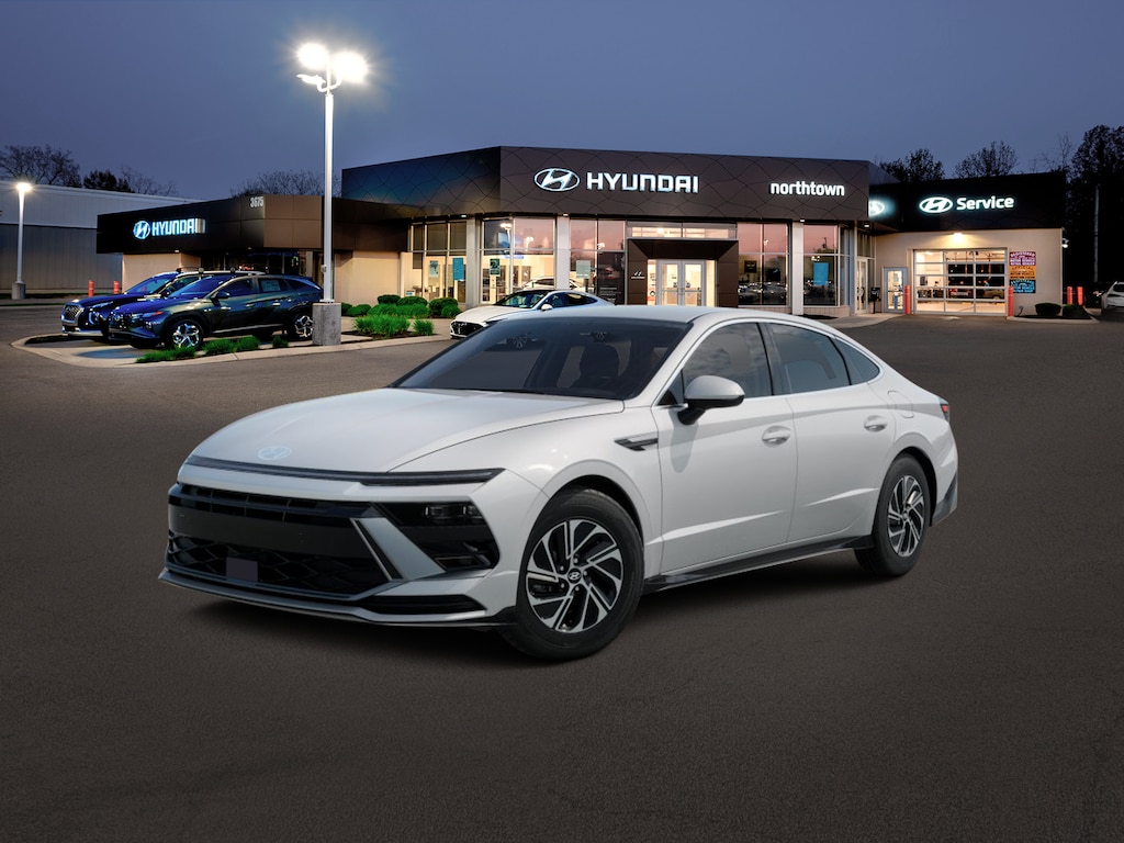 New 2026 Hyundai Sonata Hybrid Blue Sedan