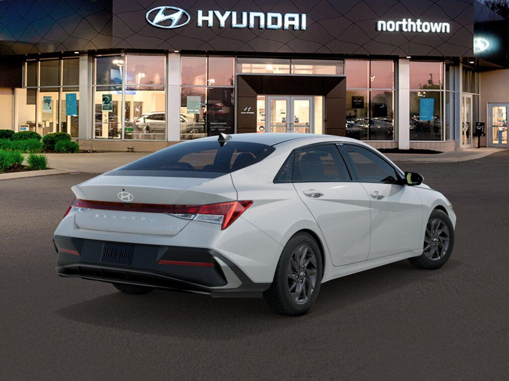 New 2026 Hyundai Elantra Hybrid Blue Sedan