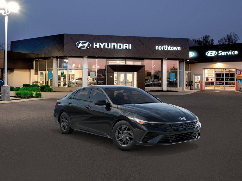 New 2026 Hyundai Elantra Hybrid Blue Sedan