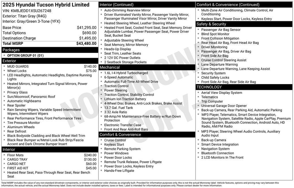 Used 2025 Hyundai Tucson Hybrid Limited SUV