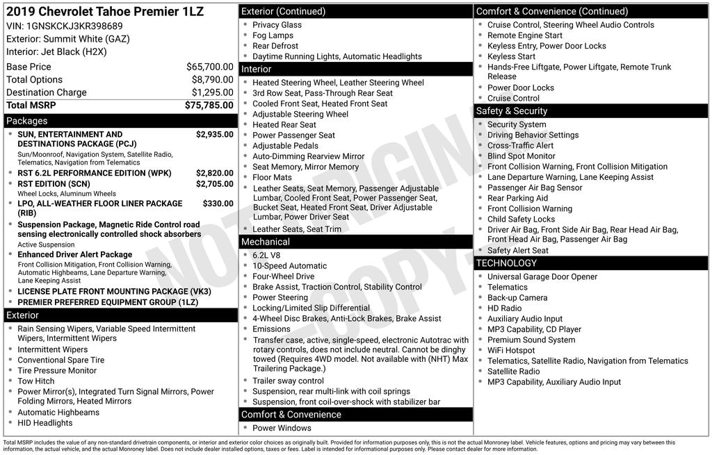 Used 2019 Chevrolet Tahoe Premier SUV