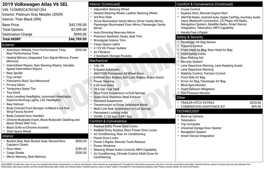 Used 2019 Volkswagen Atlas SEL SUV