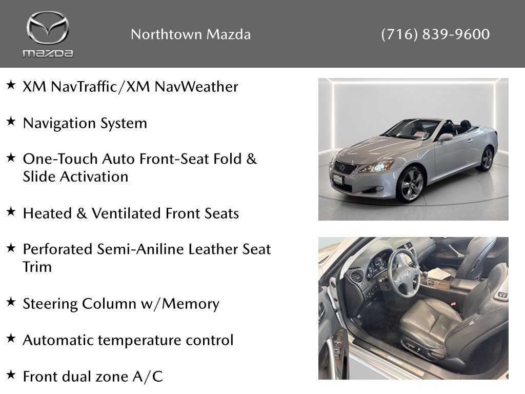 Used 2010 Lexus IS 250 with VIN JTHFF2C28A2508979 for sale in Amherst, NY