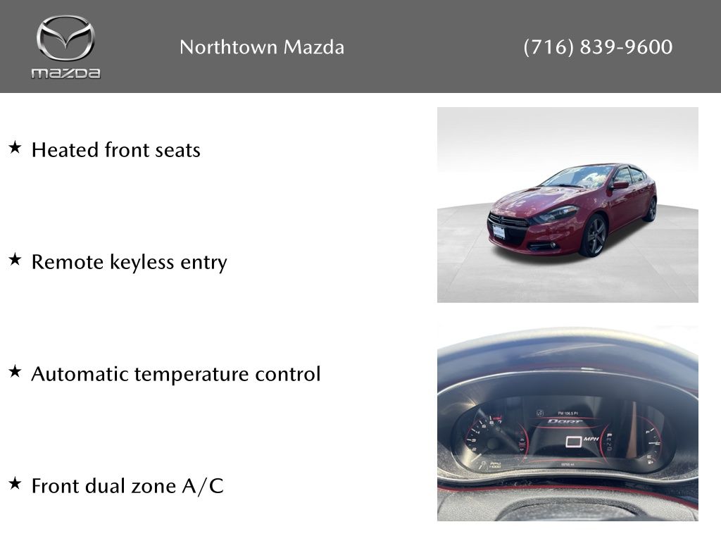 Used 2016 Dodge Dart GT with VIN 1C3CDFEB2GD539578 for sale in Amherst, NY