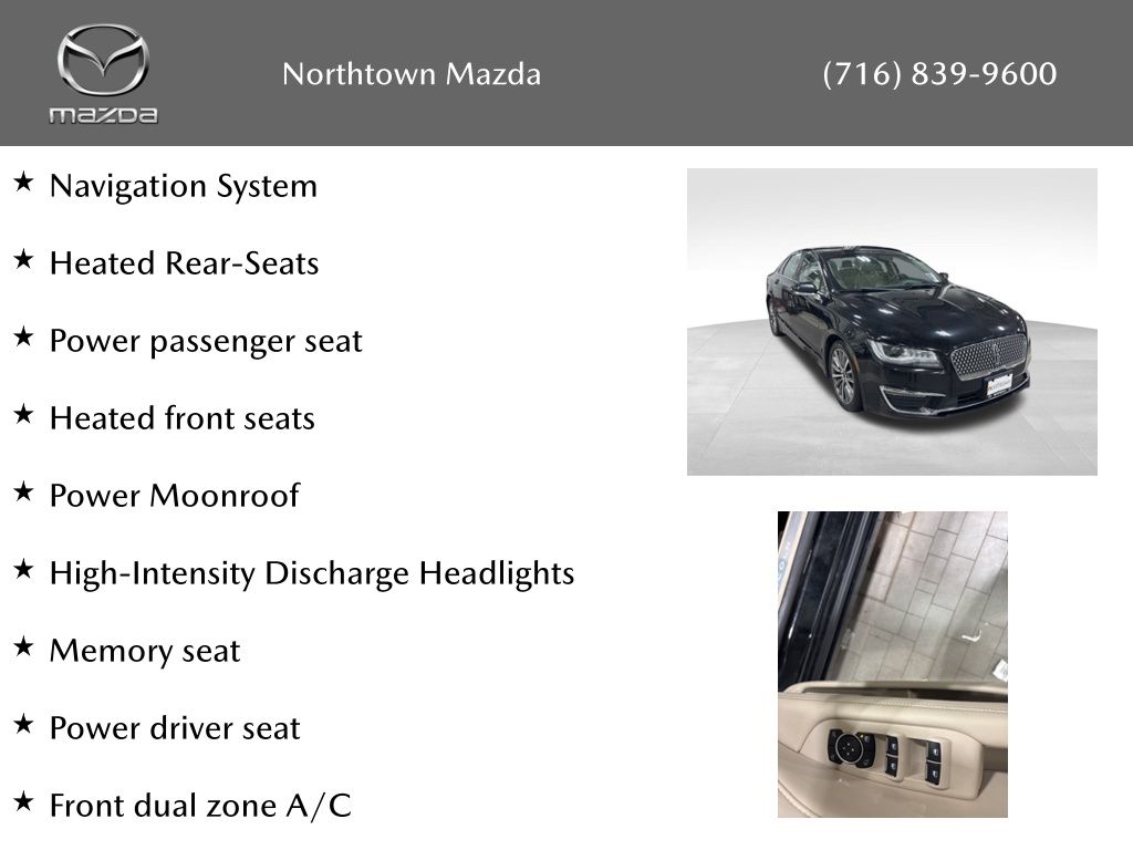 Used 2018 Lincoln MKZ Select with VIN 3LN6L5D94JR619205 for sale in Amherst, NY