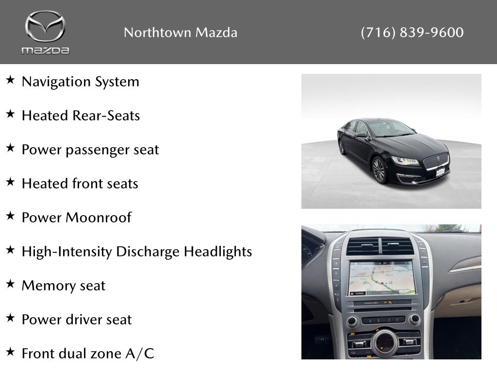 Used 2018 Lincoln MKZ Select with VIN 3LN6L5D94JR619205 for sale in Amherst, NY