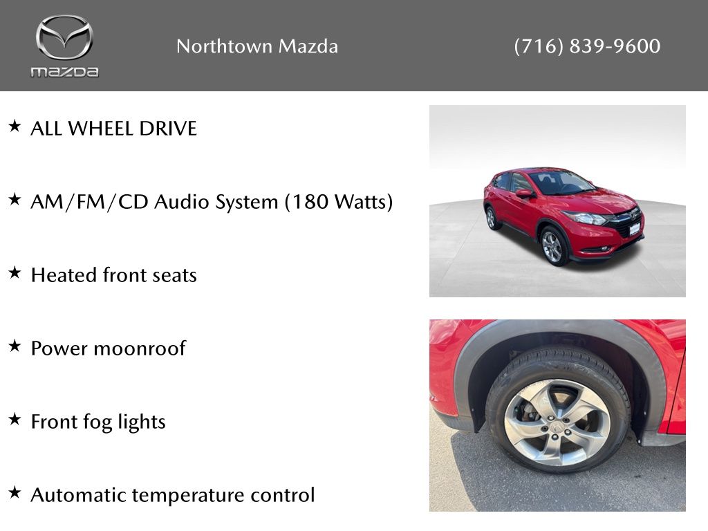 Used 2017 Honda HR-V EX with VIN 3CZRU6H50HM711442 for sale in Amherst, NY