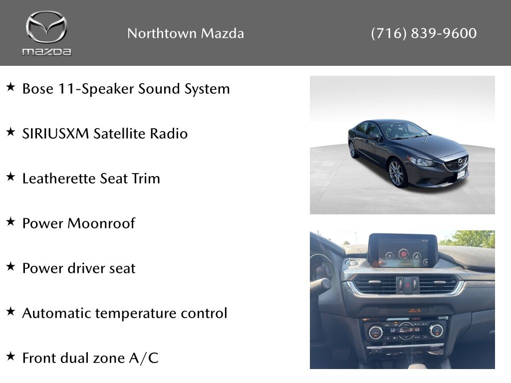 Used 2016 Mazda MAZDA6 i Touring with VIN JM1GJ1V53G1474728 for sale in Amherst, NY