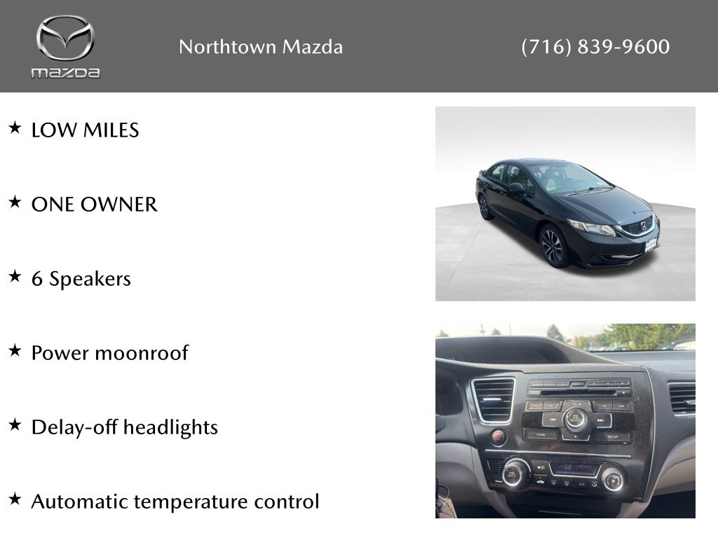 Used 2013 Honda Civic EX with VIN 2HGFB2F82DH522483 for sale in Amherst, NY