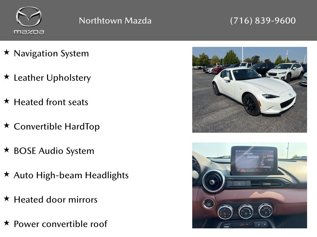 Certified 2019 Mazda MX-5 Miata RF Grand Touring with VIN JM1NDAM79K0305281 for sale in Amherst, NY