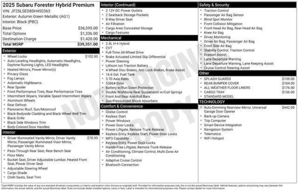 New 2025 Subaru Forester Premium Hybrid SUV