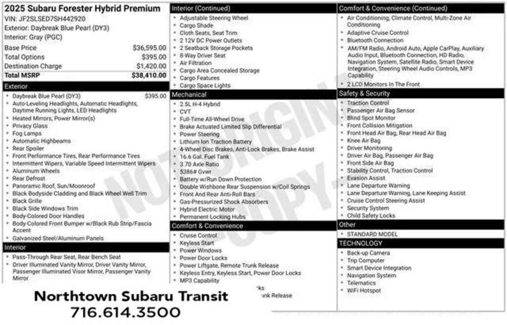 New 2025 Subaru Forester Premium Hybrid SUV