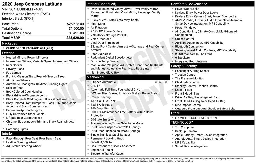Used 2020 Jeep Compass Latitude SUV