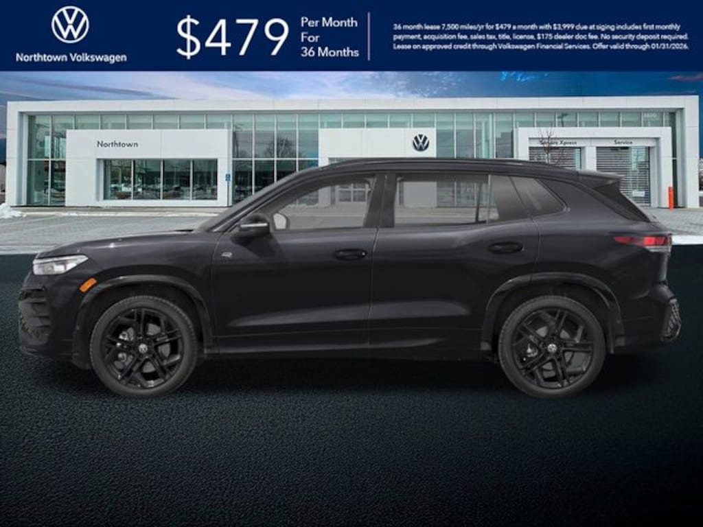 New 2026 Volkswagen Tiguan 2.0T SE R-Line Black SUV