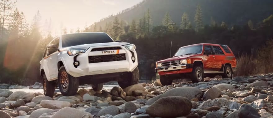 two new toyota 4runner models outdoors