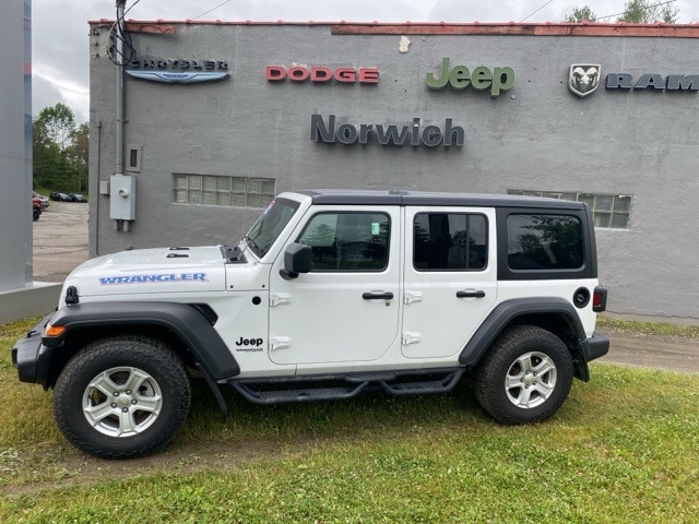 Used 2022 Jeep Wrangler Unlimited Sport S with VIN 1C4HJXDN7NW132594 for sale in Norwich, NY