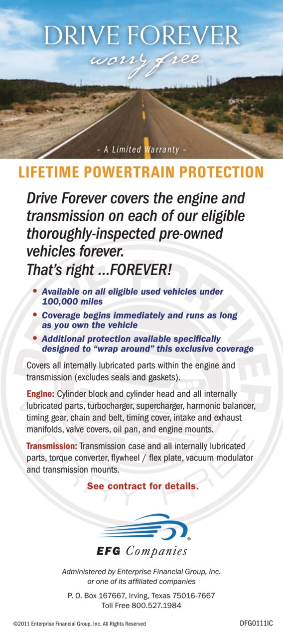 Limited Lifetime Engine Warranty