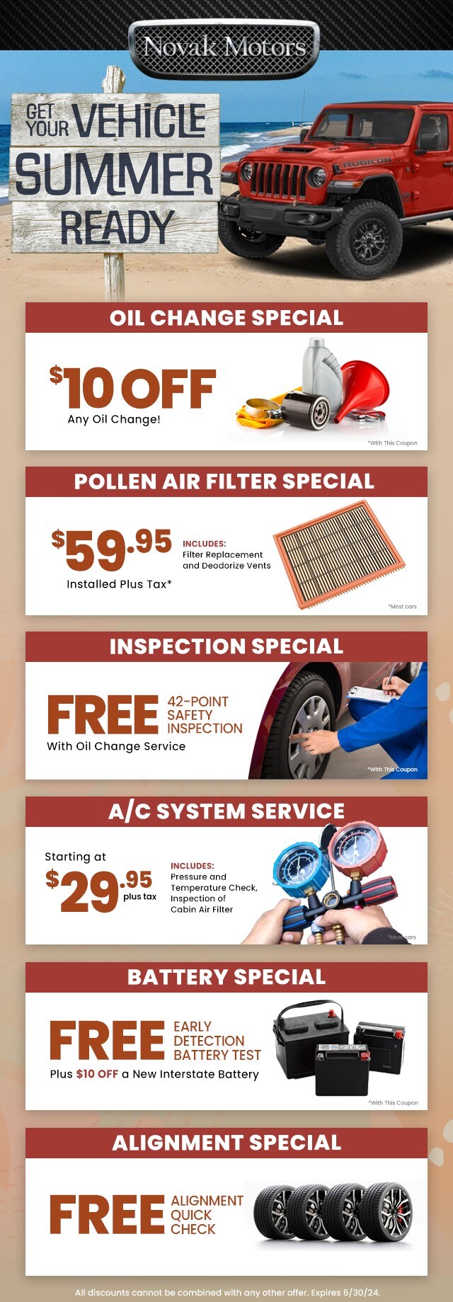 Service Coupons New Jersey Novak Motors