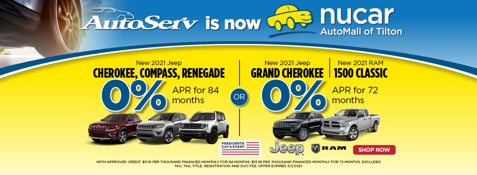 Nucar CDJR of Tilton New Dodge, Jeep, Chrysler, Ram Dealership in