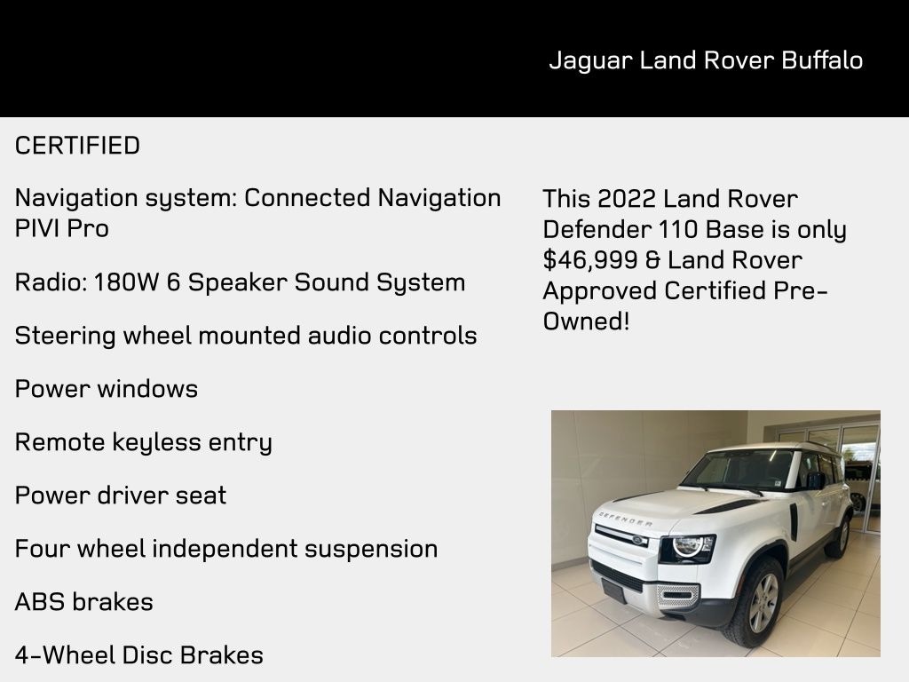 Certified 2022 Land Rover Defender 110 Standard SUV